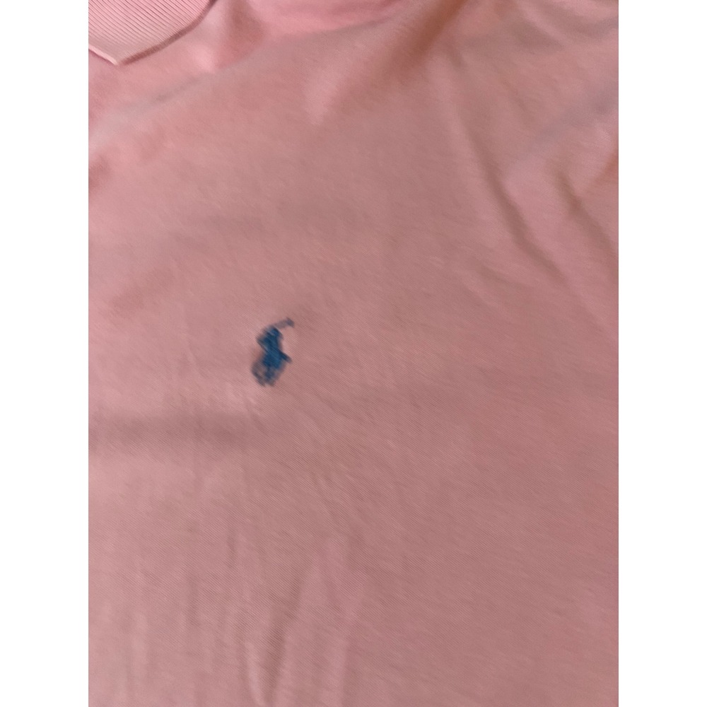 Polo Ralph Lauren Mens XL Pink Short Sleeve Cotton Pique Polo Shirt Blue Pony - Picture 3 of 5
